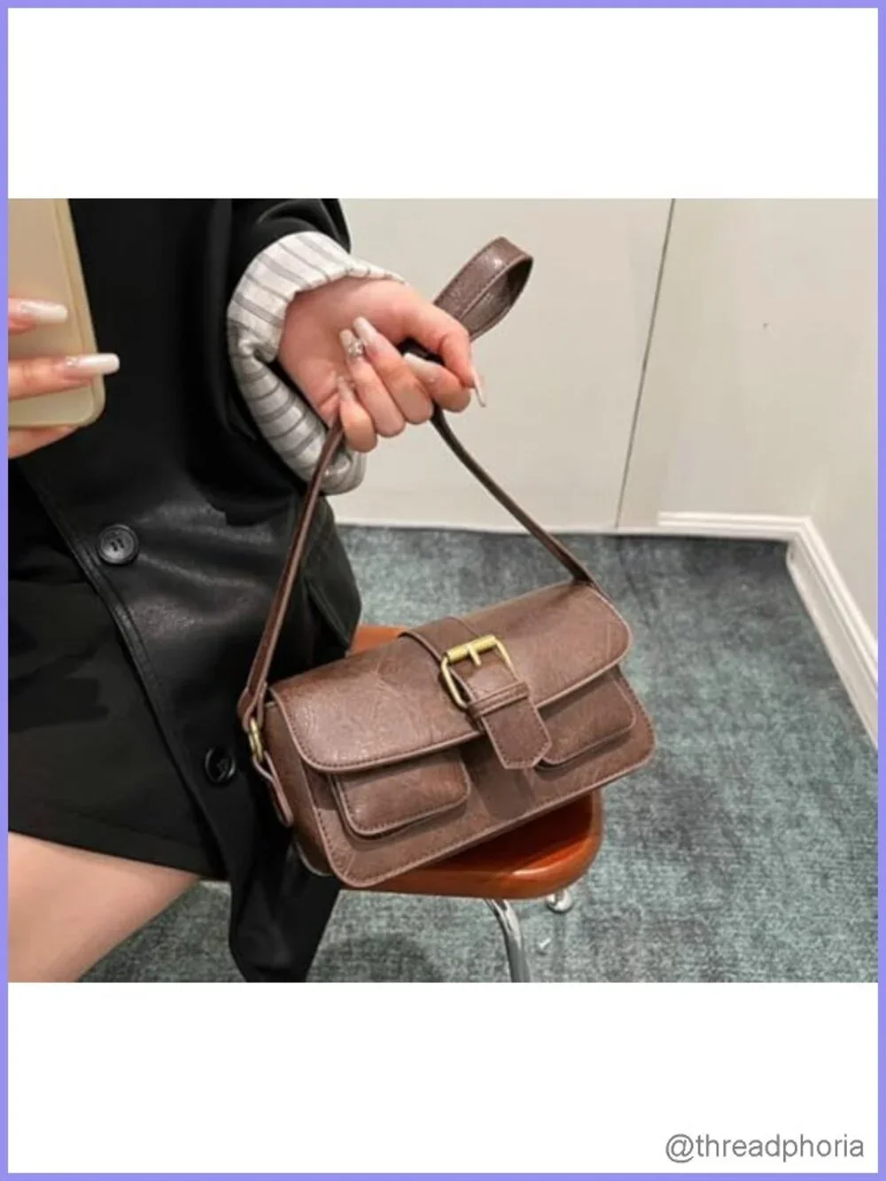 Vegan Leather Hobo Crossbody Bag Women Shoulder Purse Y2K Clutch